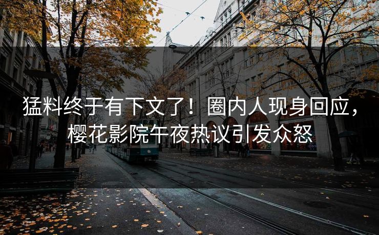 猛料终于有下文了！圈内人现身回应，樱花影院午夜热议引发众怒