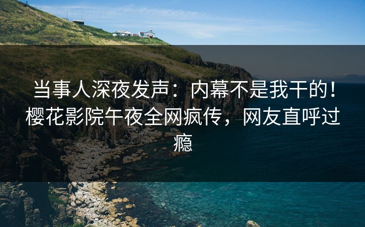 当事人深夜发声：内幕不是我干的！樱花影院午夜全网疯传，网友直呼过瘾